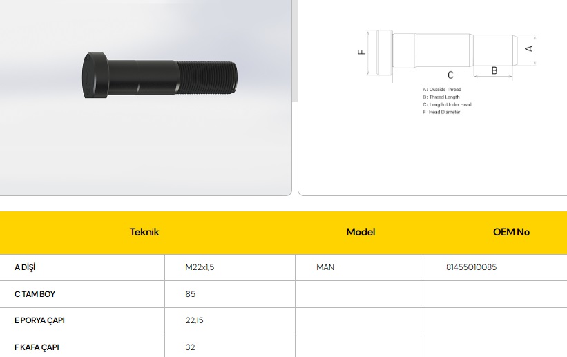 BİJON 22 190 MAN-MERC. 86 MM ÖN  